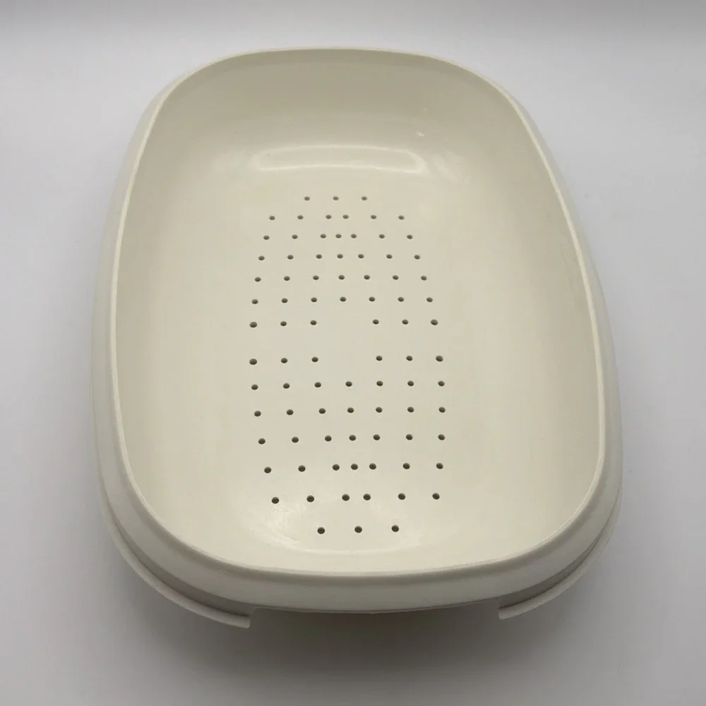 Vintage Tupperware #1273-4 Harvest Gold 3 Piece Vegetable/Rice Steamer Strainer